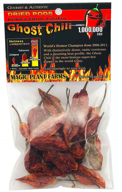 Whole Dried Premium Ghost Chiles Pods, 1/2oz.