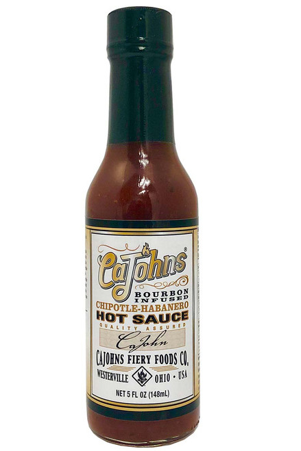 CaJohn's Bourbon Infused Chipotle Habanero Hot Sauce, 5oz.