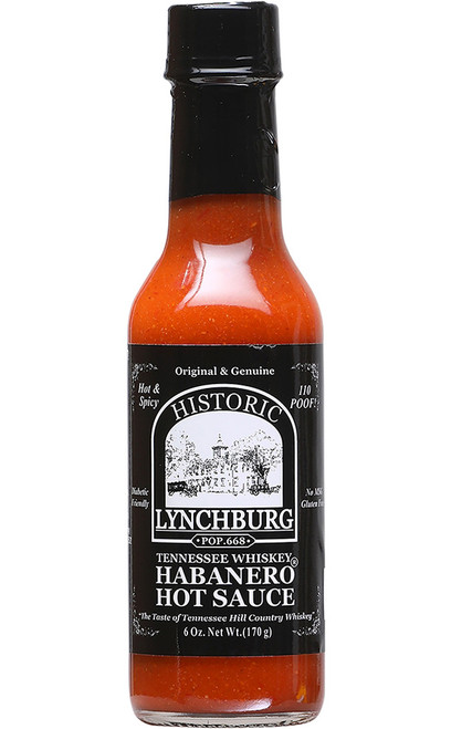 Historic Lynchburg Tennessee Whiskey Habanero Hot Sauce with Jack Daniels, 6oz.