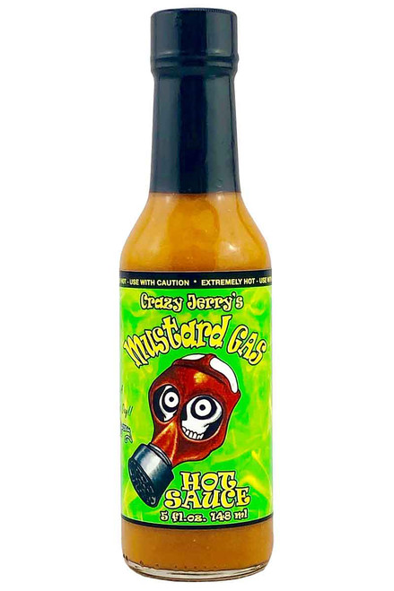 Crazy Jerry's Mustard Gas Hot Sauce, 4oz.