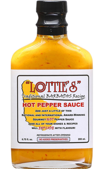 Lottie's Traditional Barbados Yellow Hot Pepper Sauce, 6.75oz.