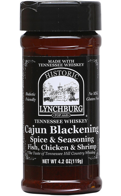 Historic Lynchburg Tennessee Whiskey Cajun Blackening Spice and Seasoning, 4.2oz.