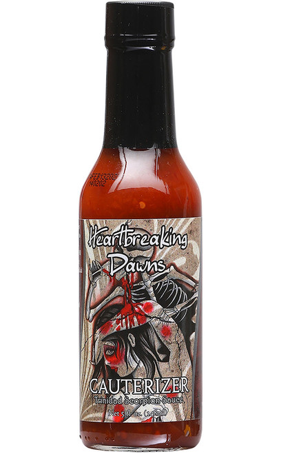 Heartbreaking Dawns 1498 Cauterizer Trinidad Scorpion Hot Sauce, 5oz.