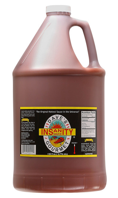Dave's Gourmet Insanity Sauce Hot Sauce Gallon, 128oz.
