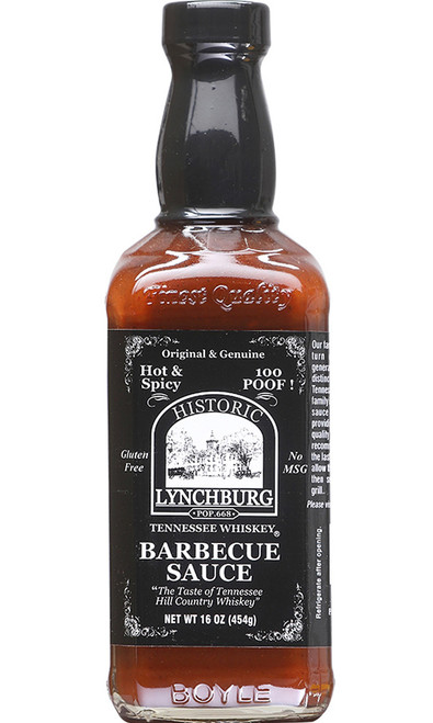 Historic Lynchburg Tennessee Whiskey Jack Daniel's 100 Proof Hot & Spicy BBQ, 16oz.