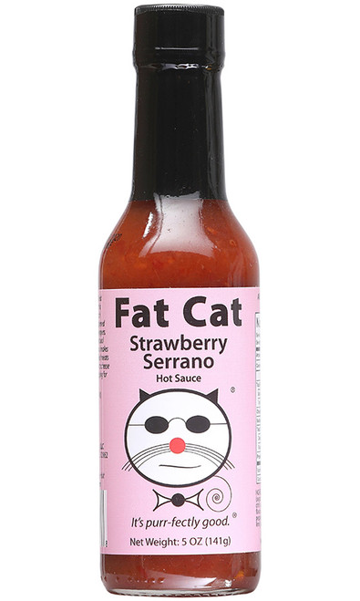 Fat Cat Strawberry Serrano Hot Sauce, 5oz.