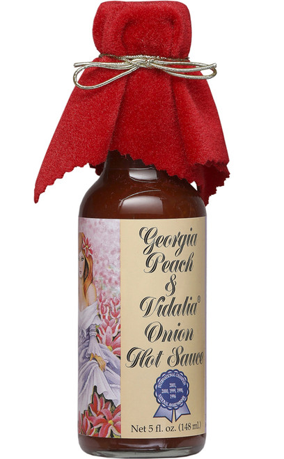 Georgia Peach Vidalia Onion Hot Sauce with Red Velvet Top, 5oz.