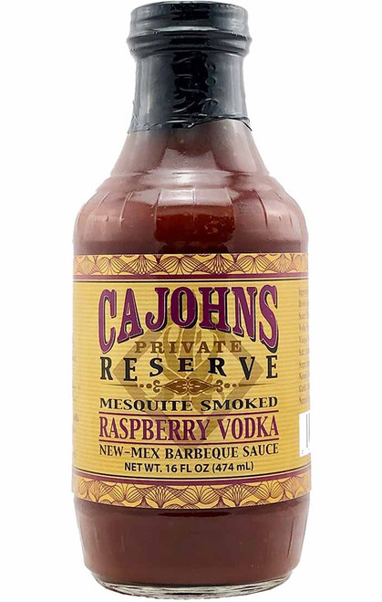 CaJohn's Mesquite Smoked Raspberry Vodka New-Mex Barbeque Sauce, 16oz.