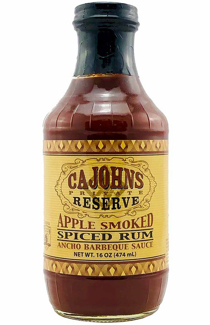 CaJohn's Apple Smoked Spiced Rum Ancho Barbeque Sauce, 16oz.
