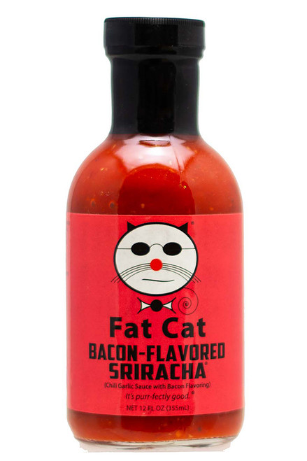 Fat Cat Bacon Flavored Sriracha Sauce, 12oz.