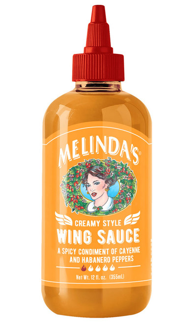Melinda's Creamy Style Cayenne and Habanero Wing Sauce, 12oz.