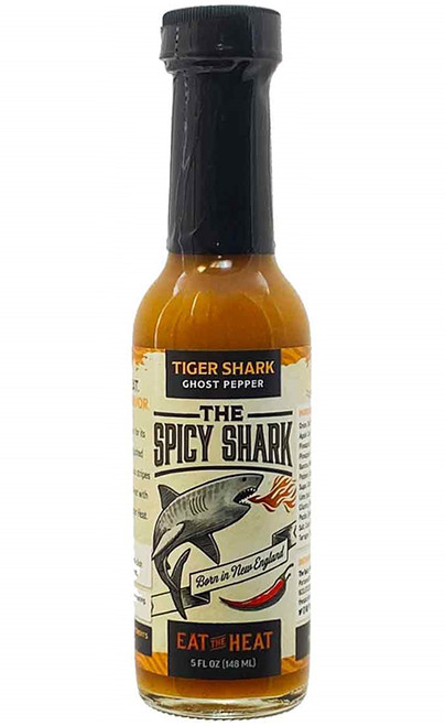 Spicy Shark Tiger Shark Ghost Pepper Hot Sauce, 5oz.