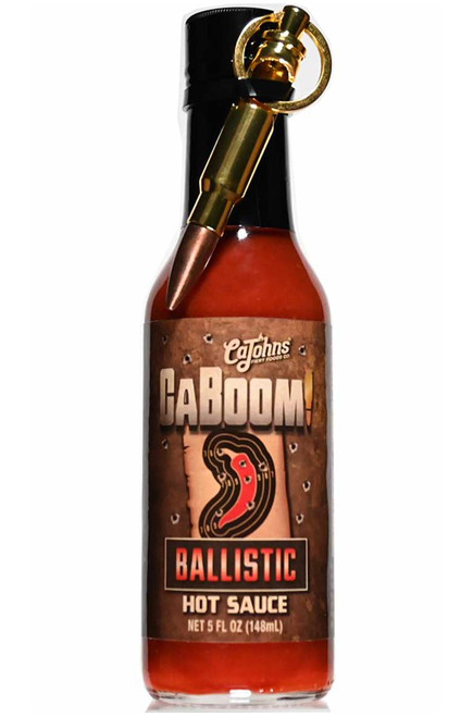 Caboom! Ballistic Hot Sauce with Bullet Keychain, 5oz.