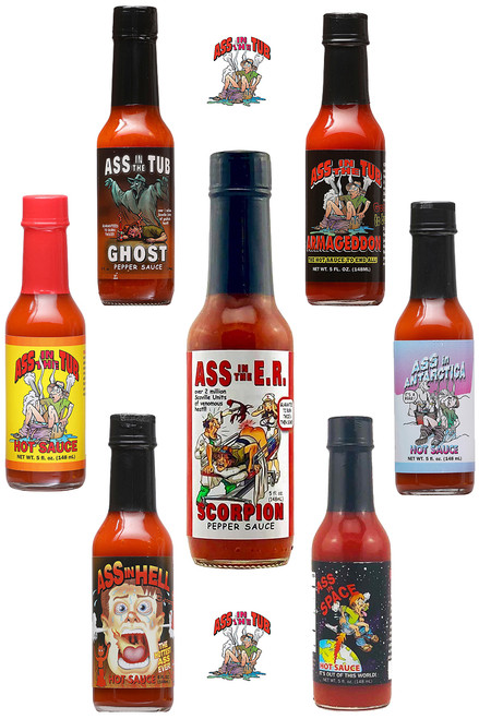 Ass In The Tub Hot Sauces Complete Gift Set, 7/5oz.