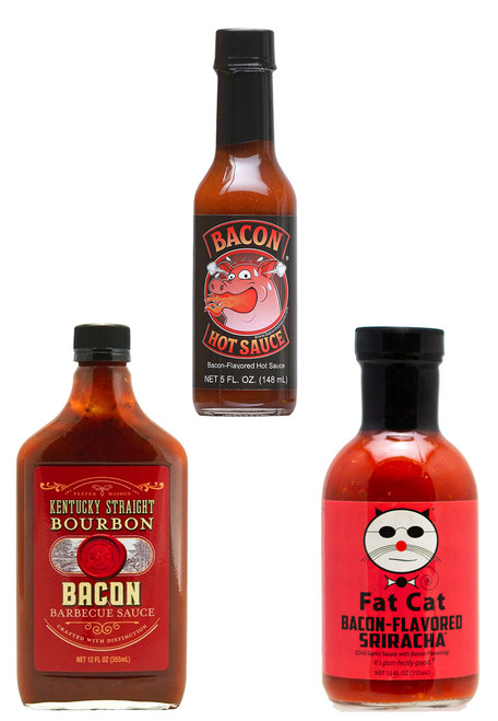 Bacon Lover Hot Sauces Gift Set, 1/5oz, 2/12oz.