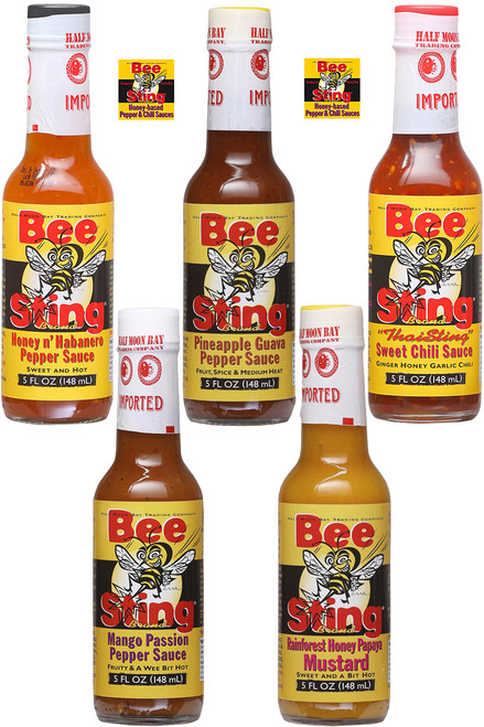 Bee Sting Hot Sauces Complete Gift Set, 5/5oz.