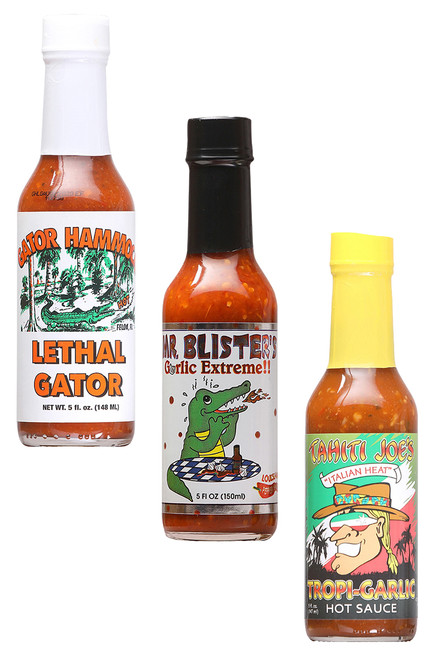 Best Of Garlic Hot Sauces Gift Set, 3/5oz.