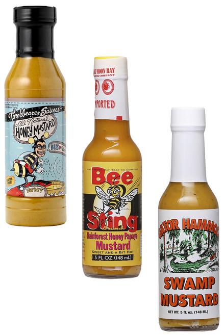 Best of Mustard Hot Sauces Gift Set, 3/5oz