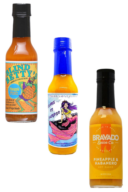 Best Of Pineapple Hot Sauces Gift Set, 3/5oz.