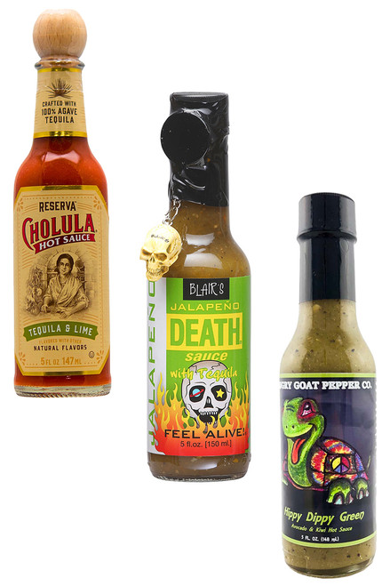 Best of Tequila Infused Hot Sauces Gift Set, 3/5oz.