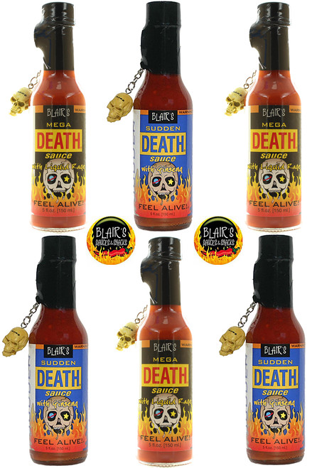 Blair's Mega and Sudden Death Sauce Six Pack 6/5oz.