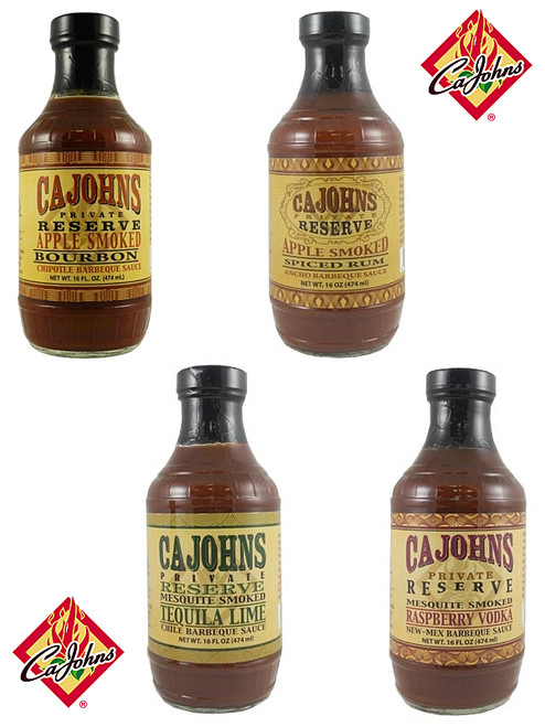 CaJohn's BBQ Sauces Variety 4 Pack, 4/16oz.