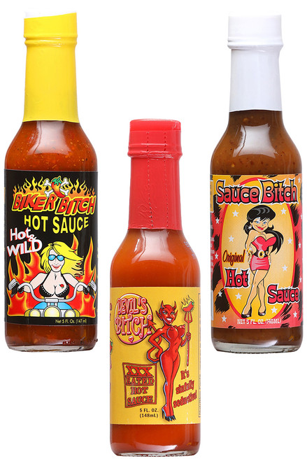 Devil's Biker Sauce Bitch Hot Sauces Gift Set, 3/5oz.