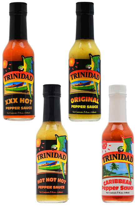 Trinidad Hot Sauces Variety 4 Pack, 4/5oz.