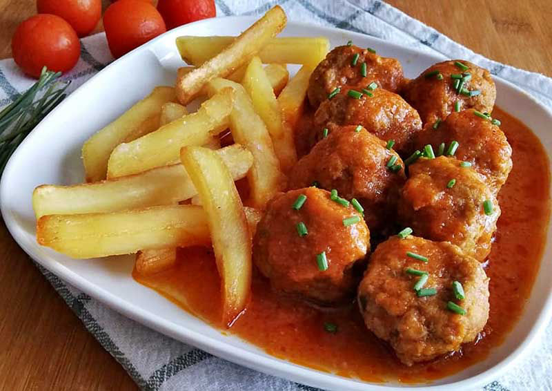 Homemade meatballs in tomato sauce