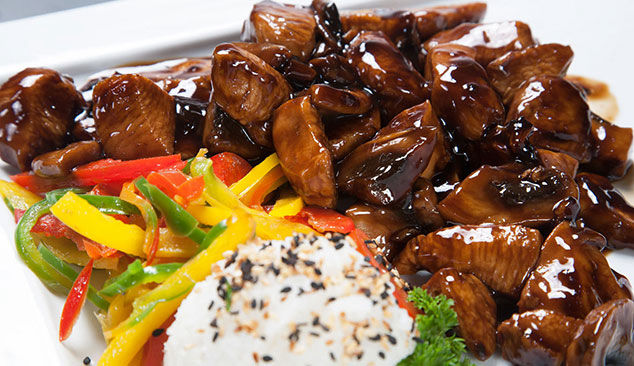 Teriyaki chicken with white rice